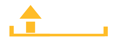 Orange and Blue Modern Real Estate Logo